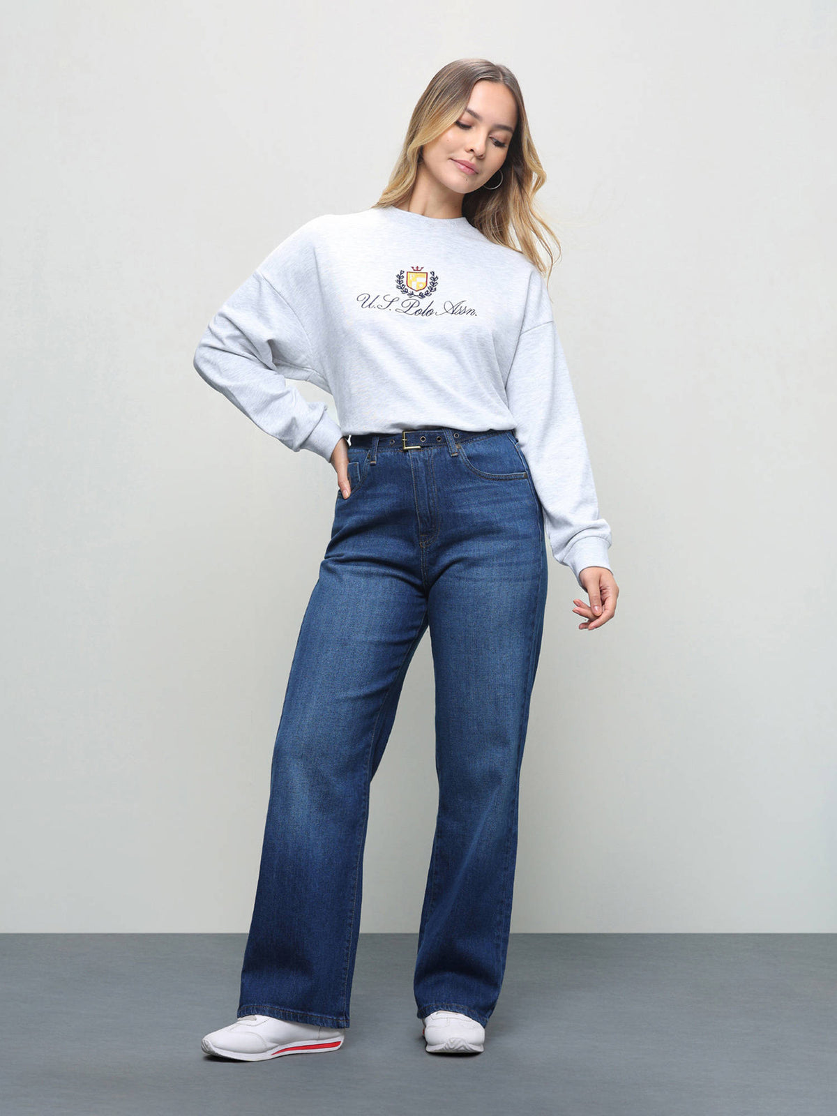 Women Blue Solid/Plain Cotton Jeans | ST23 - view 3
