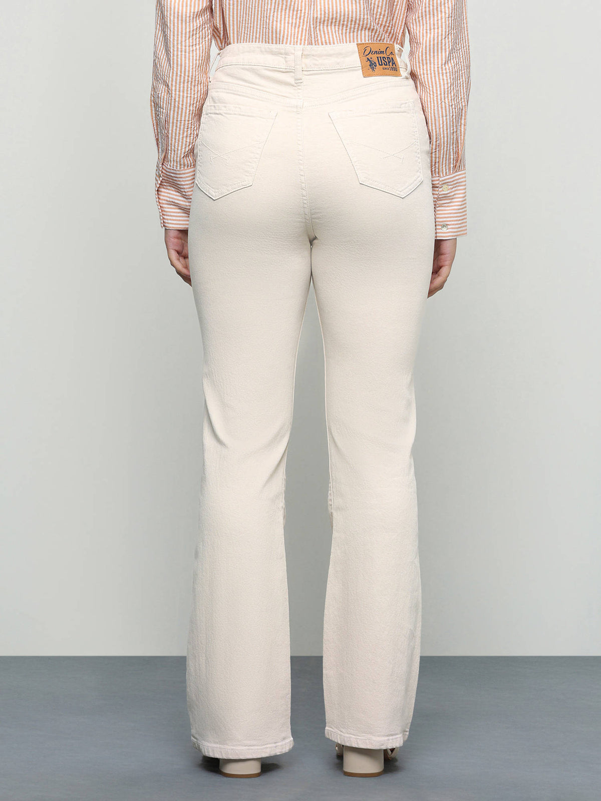 Women Beige Solid/Plain Cotton Jeans | BT10 - view 5