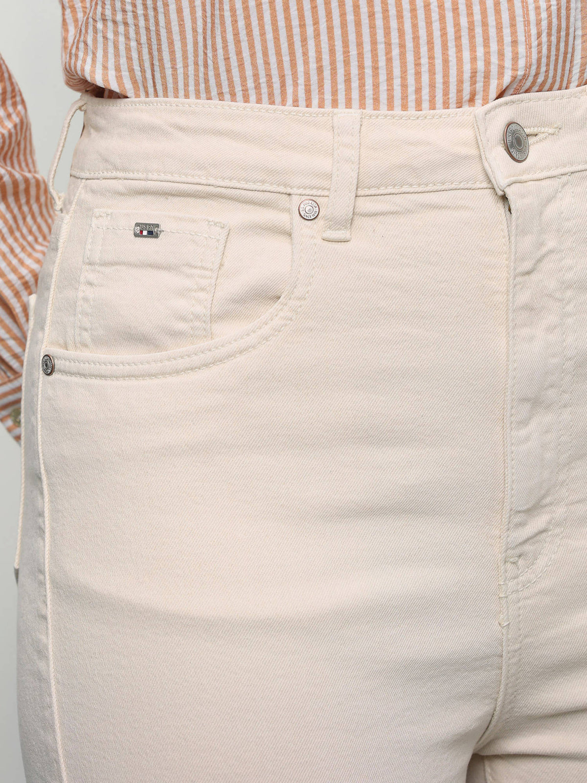 Women Beige Solid/Plain Cotton Jeans | BT10 - view 7