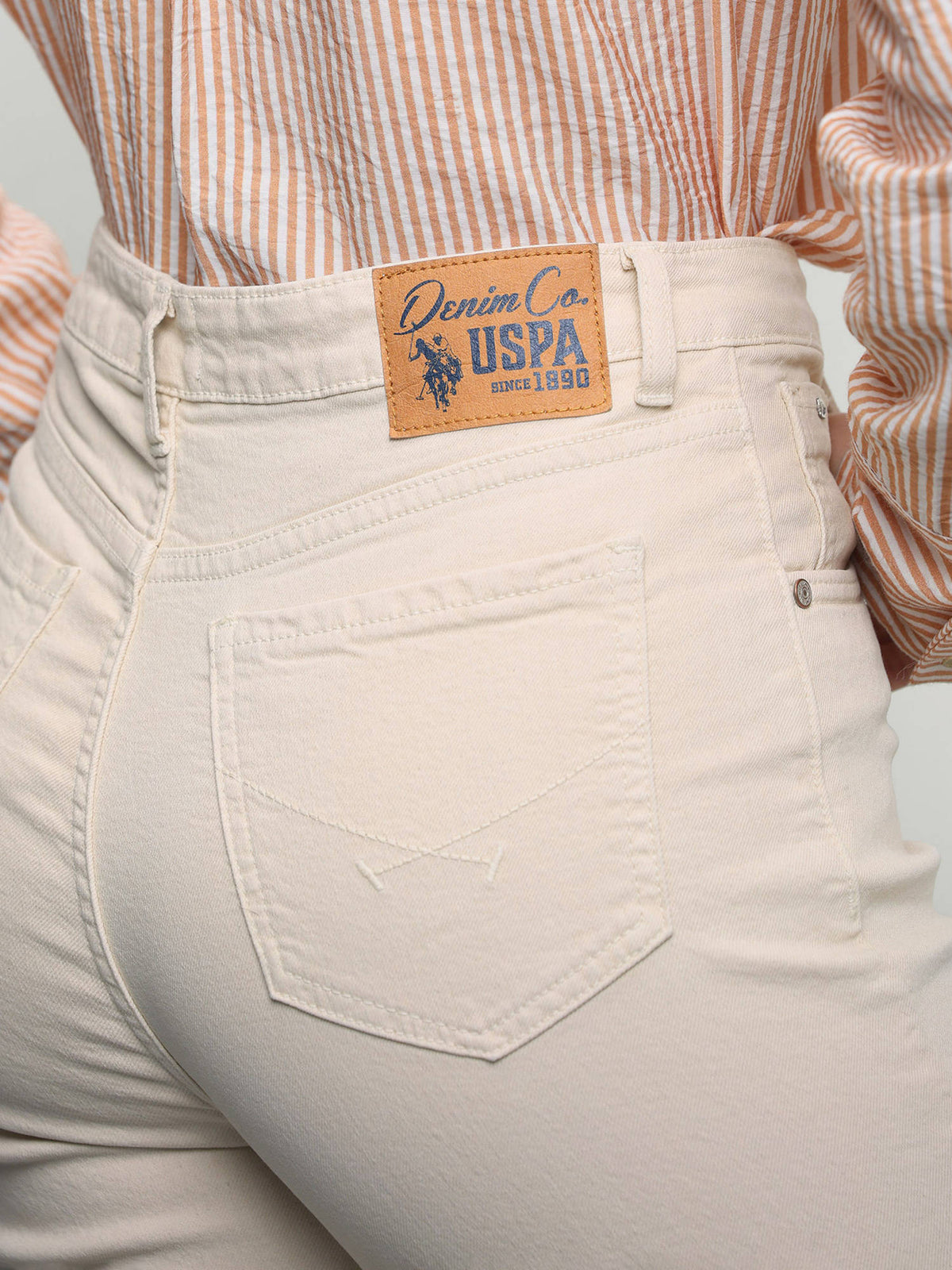 Women Beige Solid/Plain Cotton Jeans | BT10 - view 8