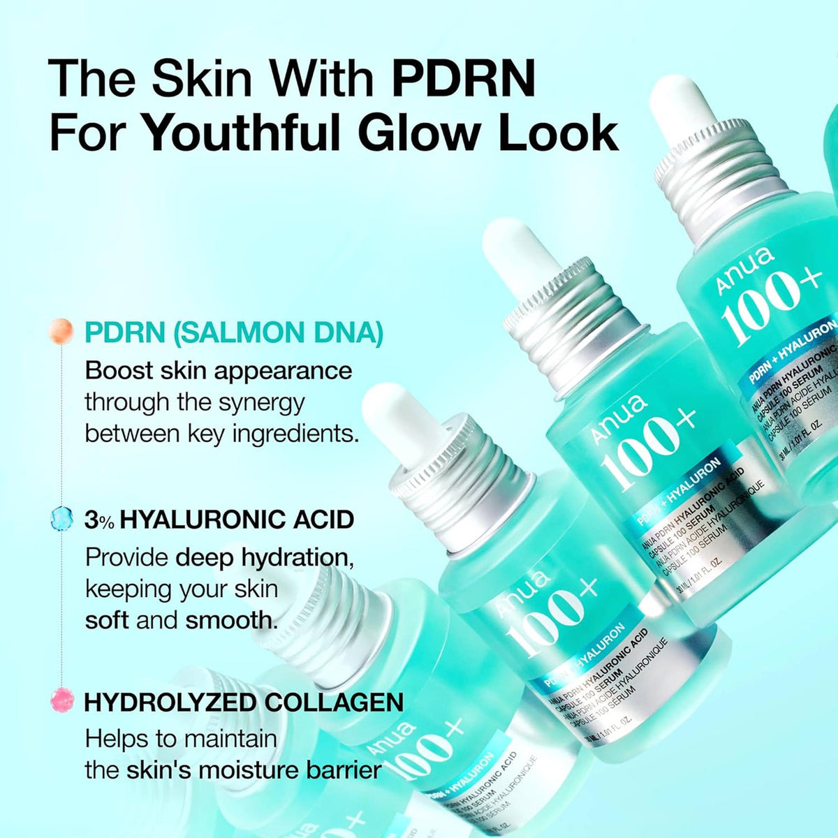 Pdrn Hyaluronic Acid Capsule 100 Serum with Collagen For Plump, Dewy, Radiant Glass Skin | Z8 - view 3