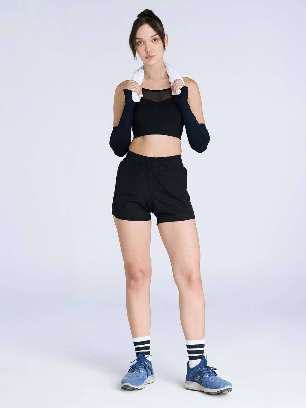 Black Hyper Mesh Sports Bra | sb09 - view 1