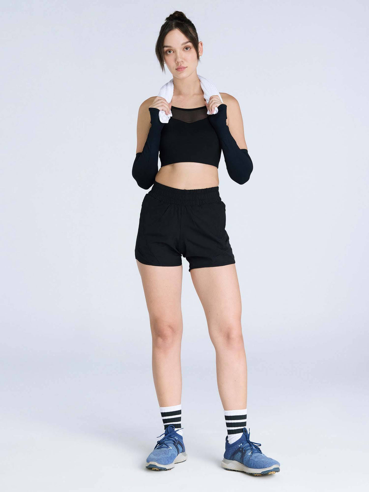 Black Hyper Mesh Sports Bra | sb09 - view 1
