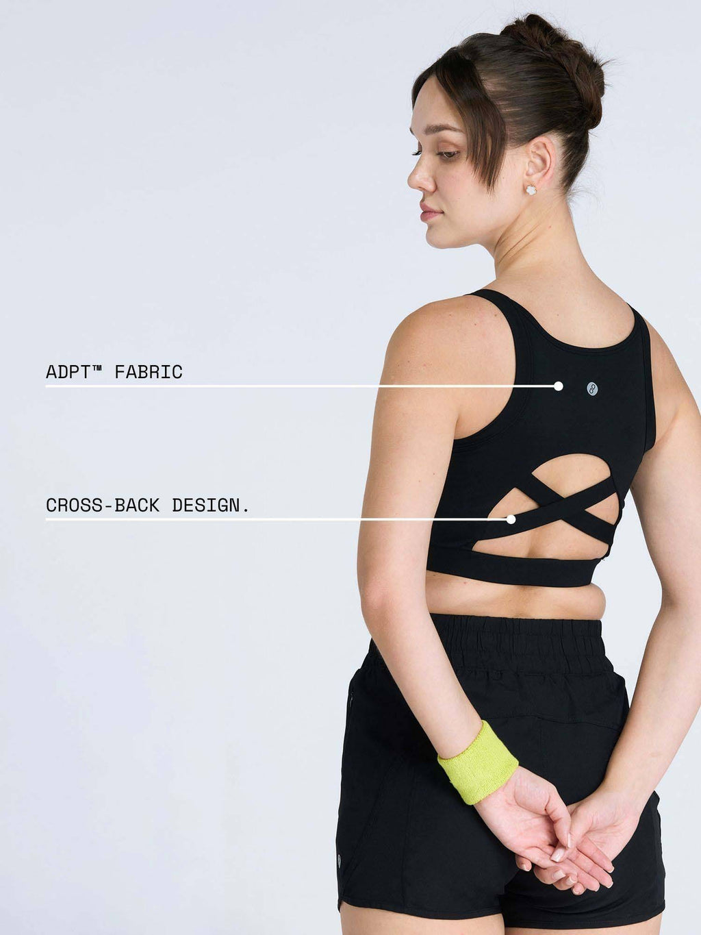 Black Hyper Mesh Sports Bra | sb09 - view 2