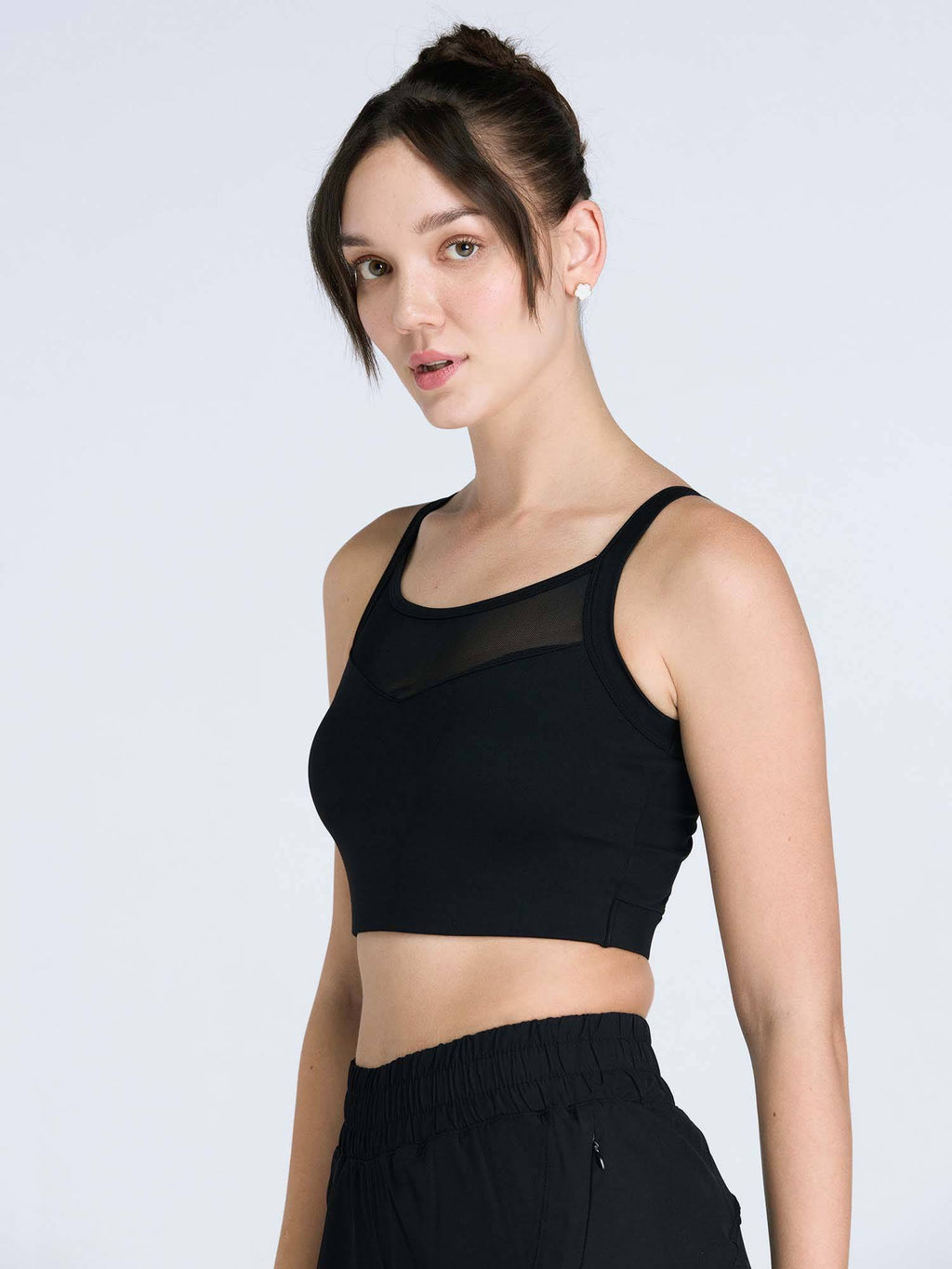 Black Hyper Mesh Sports Bra | sb09 - view 5