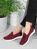 Maroon Design Women Slip-On Sneakers | SN09 - view 1