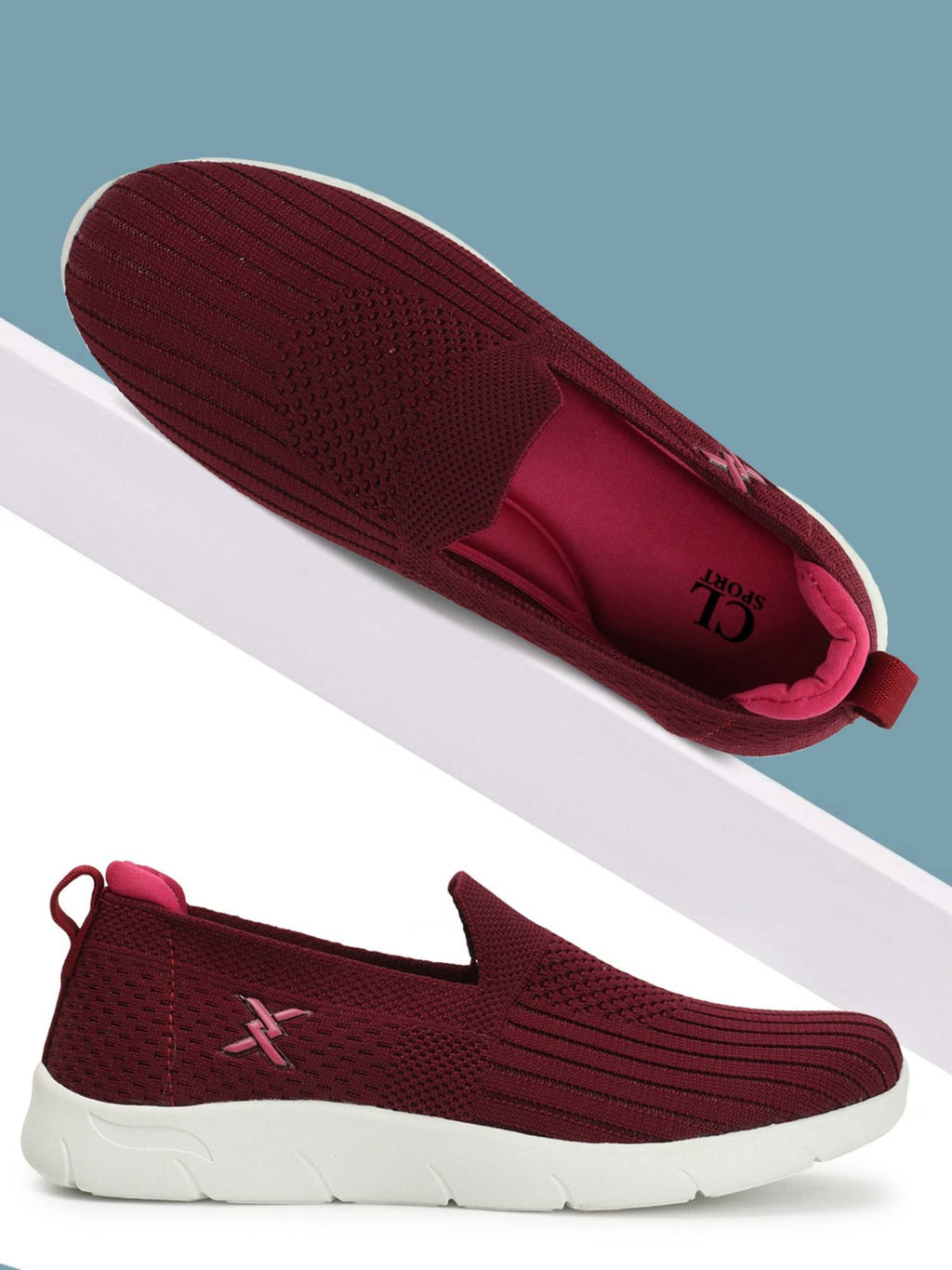 Maroon Design Women Slip-On Sneakers | SN09 - view 3