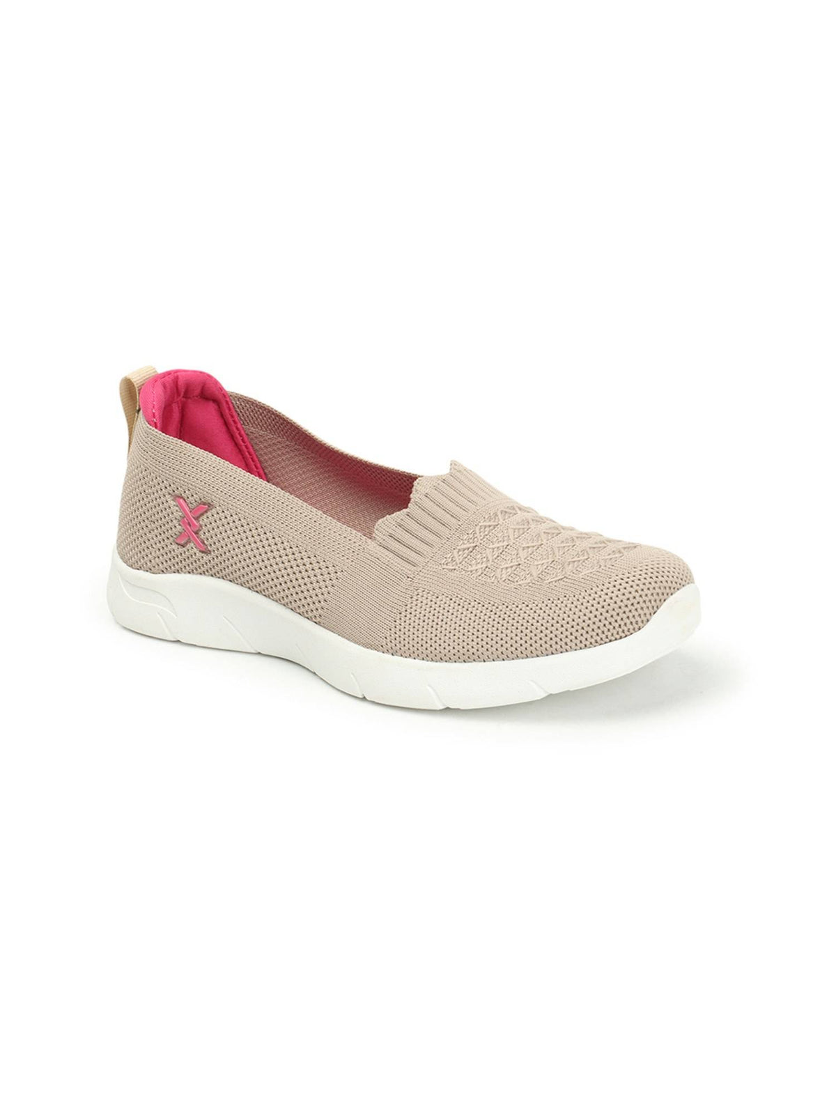 Beige Woven Design Women Slip-On Sneakers | SN09 - view 4
