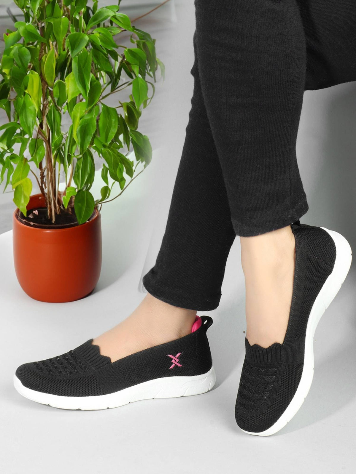 Beige Woven Design Women Slip-On Sneakers | SN09 - view 9