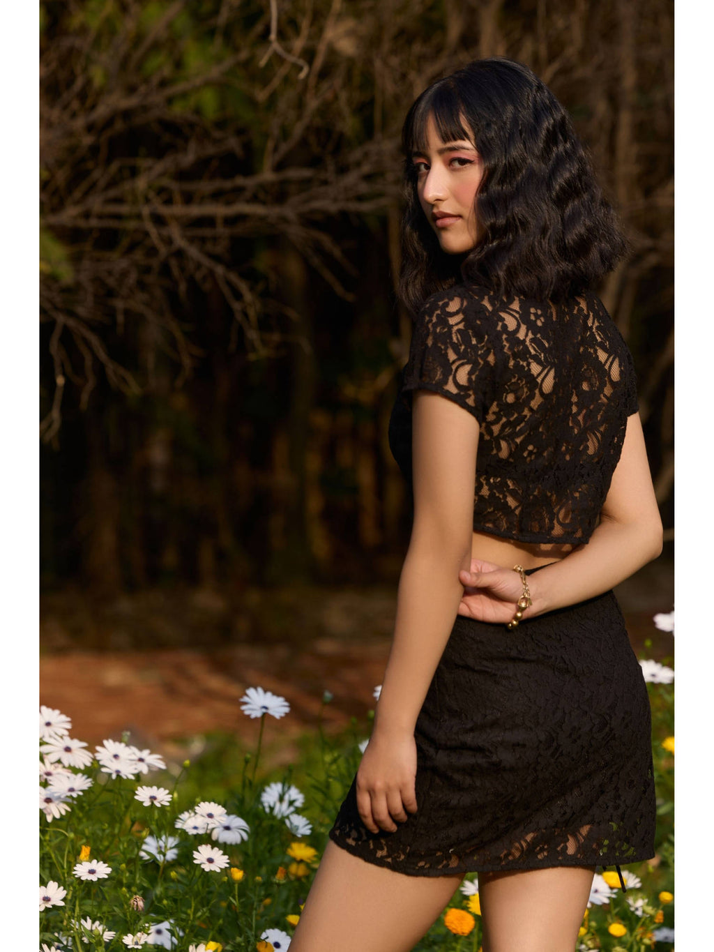 Black Lace Crop Top | CT61 - view 2