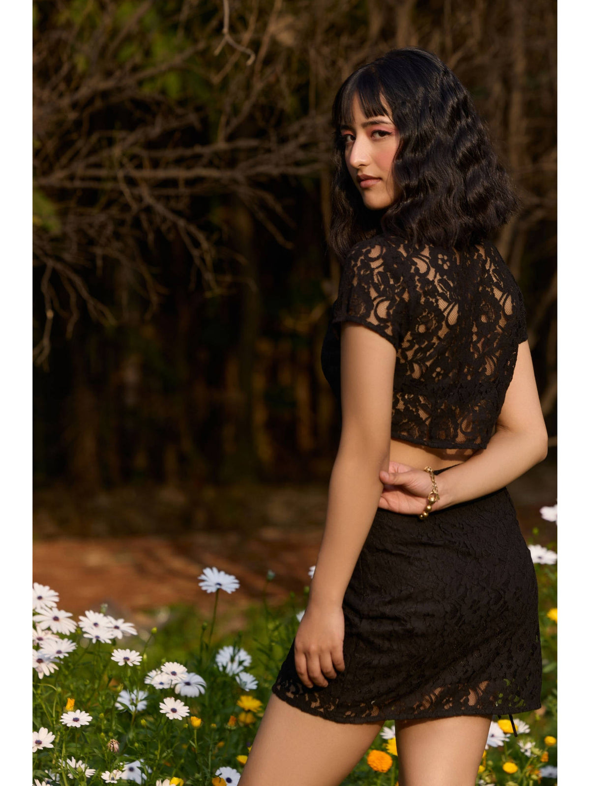 Black Lace Crop Top | CT61 - view 2