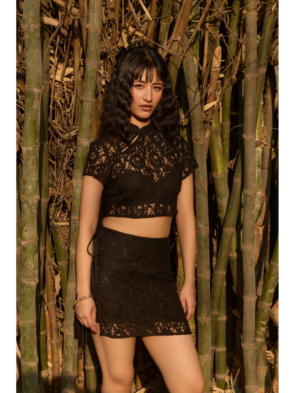 Black Lace Crop Top | CT61 - view 3