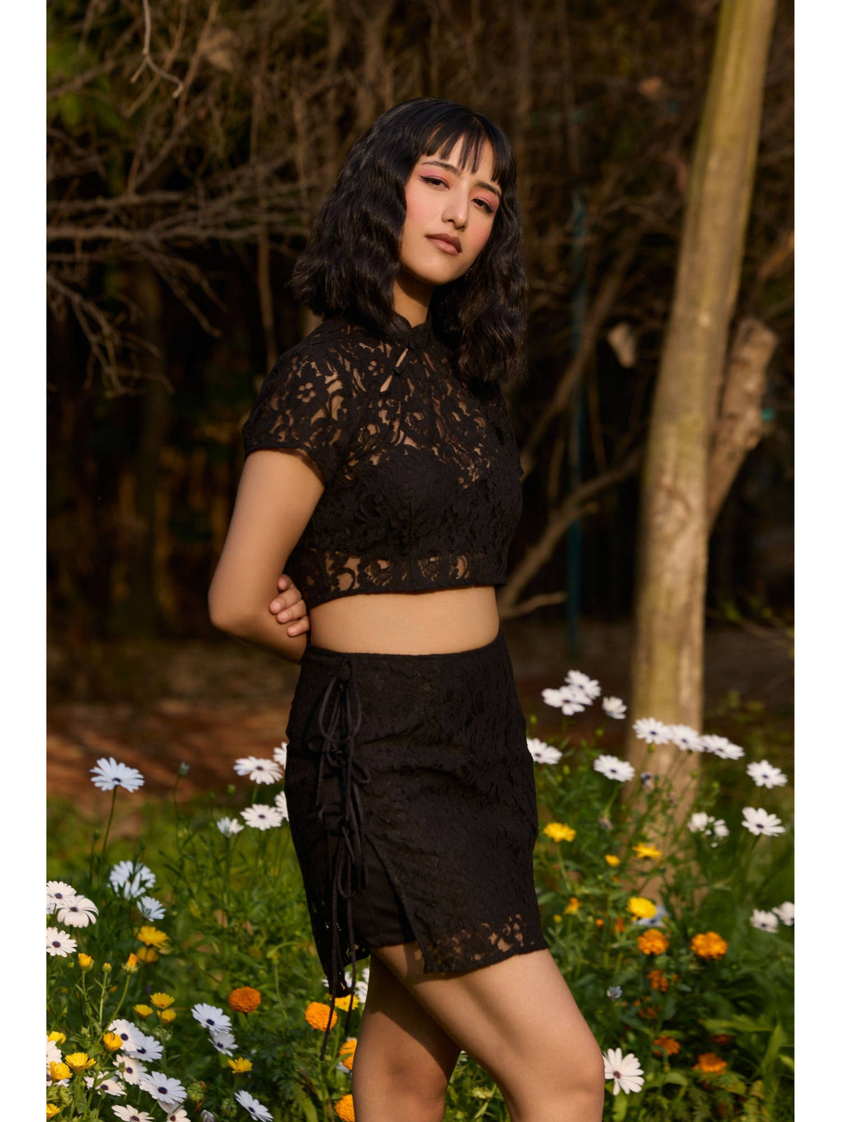 Black Lace Crop Top | CT61 - view 4