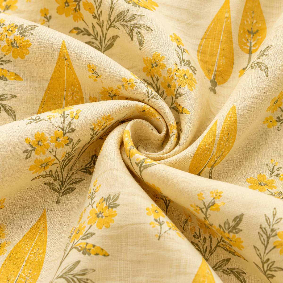 Sunlit Yellow Floral Straight Kurta with White Palazzo