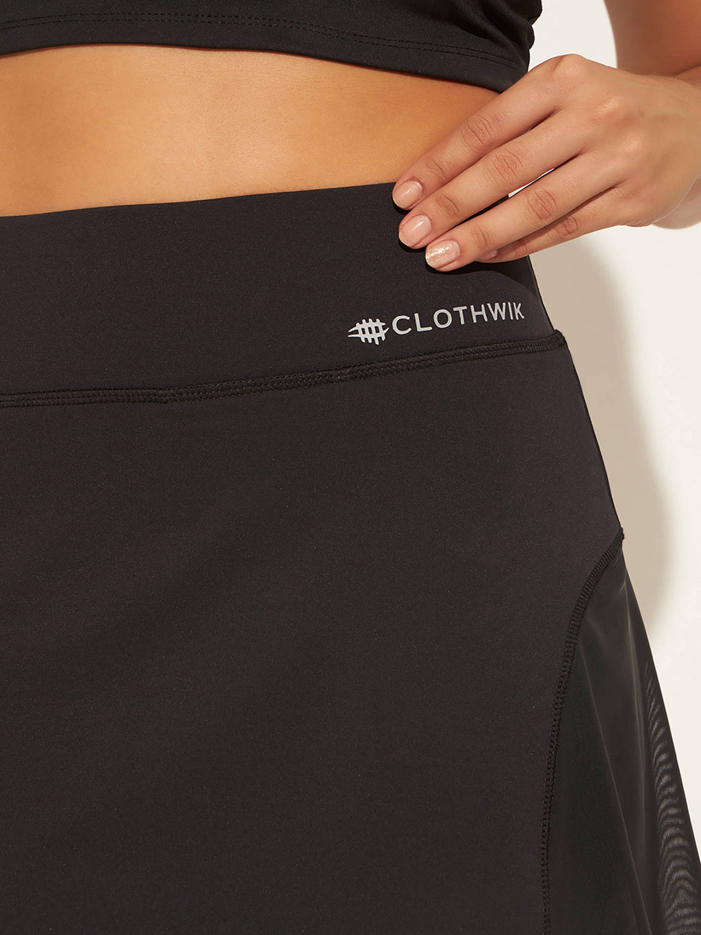 Lavender High Waist Slant Pocket Polyester Skort - view 15