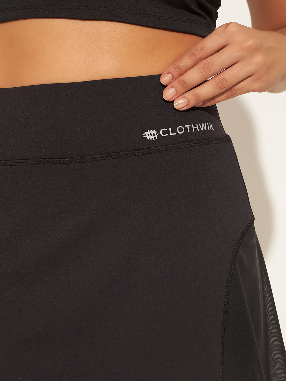 Lavender High Waist Slant Pocket Polyester Skort - view 15