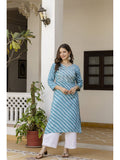 Yellow Cotton Embroidered Kurta | FY93 - view 16