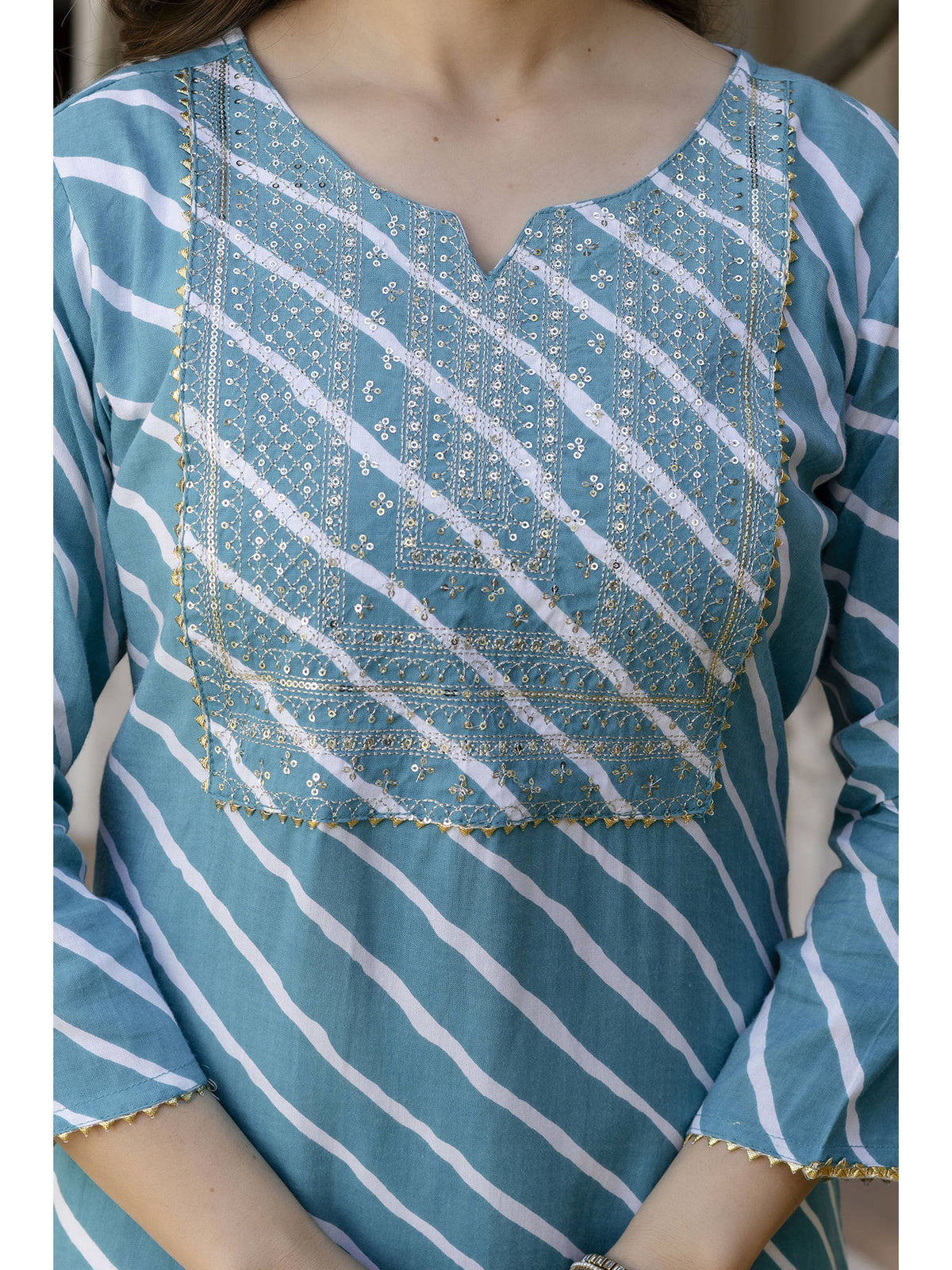 Yellow Cotton Embroidered Kurta | FY93 - view 20
