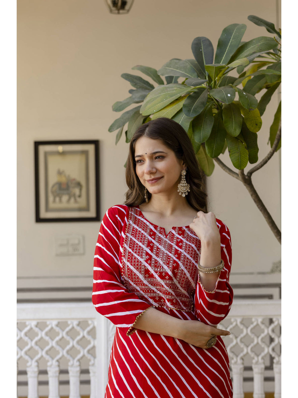 Yellow Cotton Embroidered Kurta | KDG - view 8