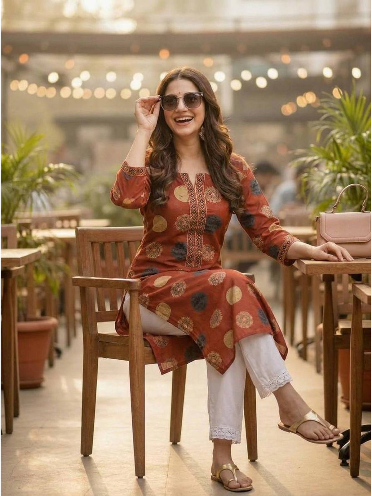 Maroon Cotton Printed Kurta | FY93 - view 4