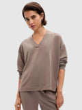 Women Knitted Brown Solid Sweatshirt | HD56 - view 1