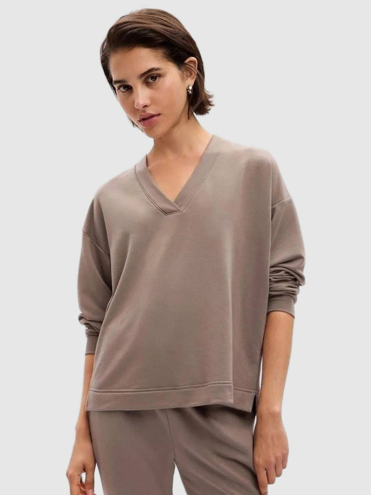 Women Knitted Brown Solid Sweatshirt | HD56 - view 1