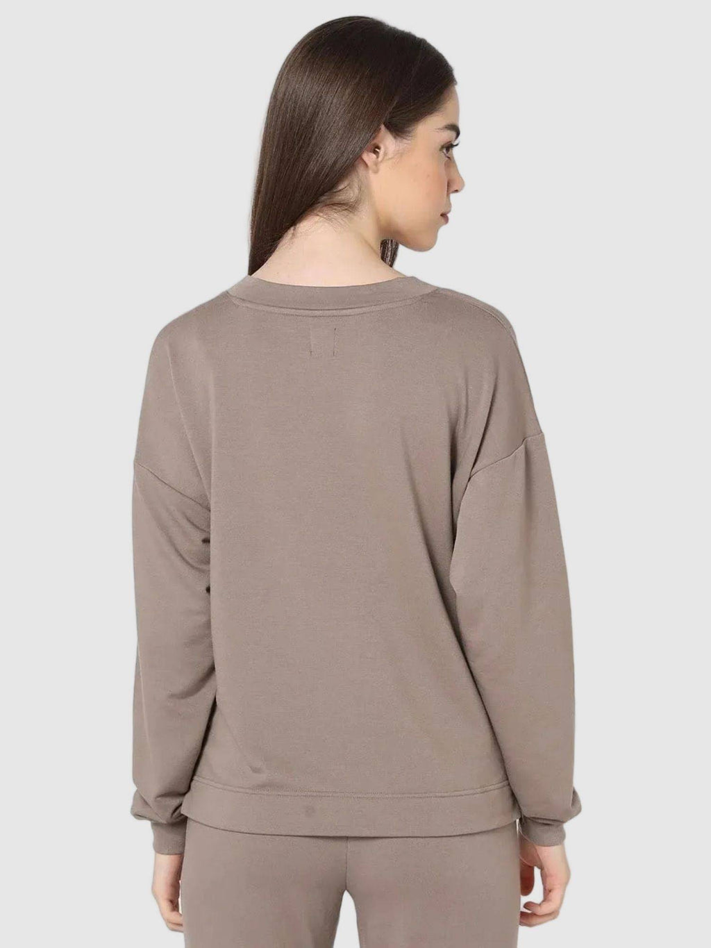 Women Knitted Brown Solid Sweatshirt | HD56 - view 2