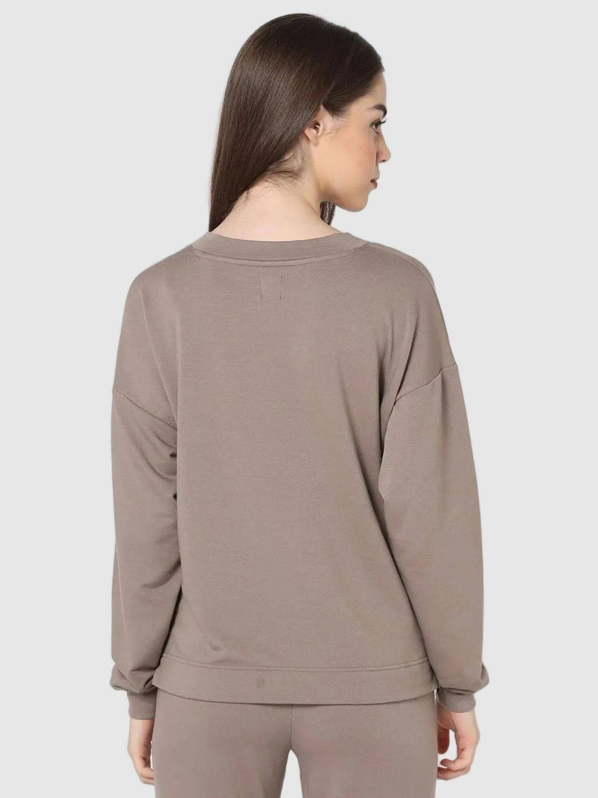Women Knitted Brown Solid Sweatshirt | HD56 - view 2