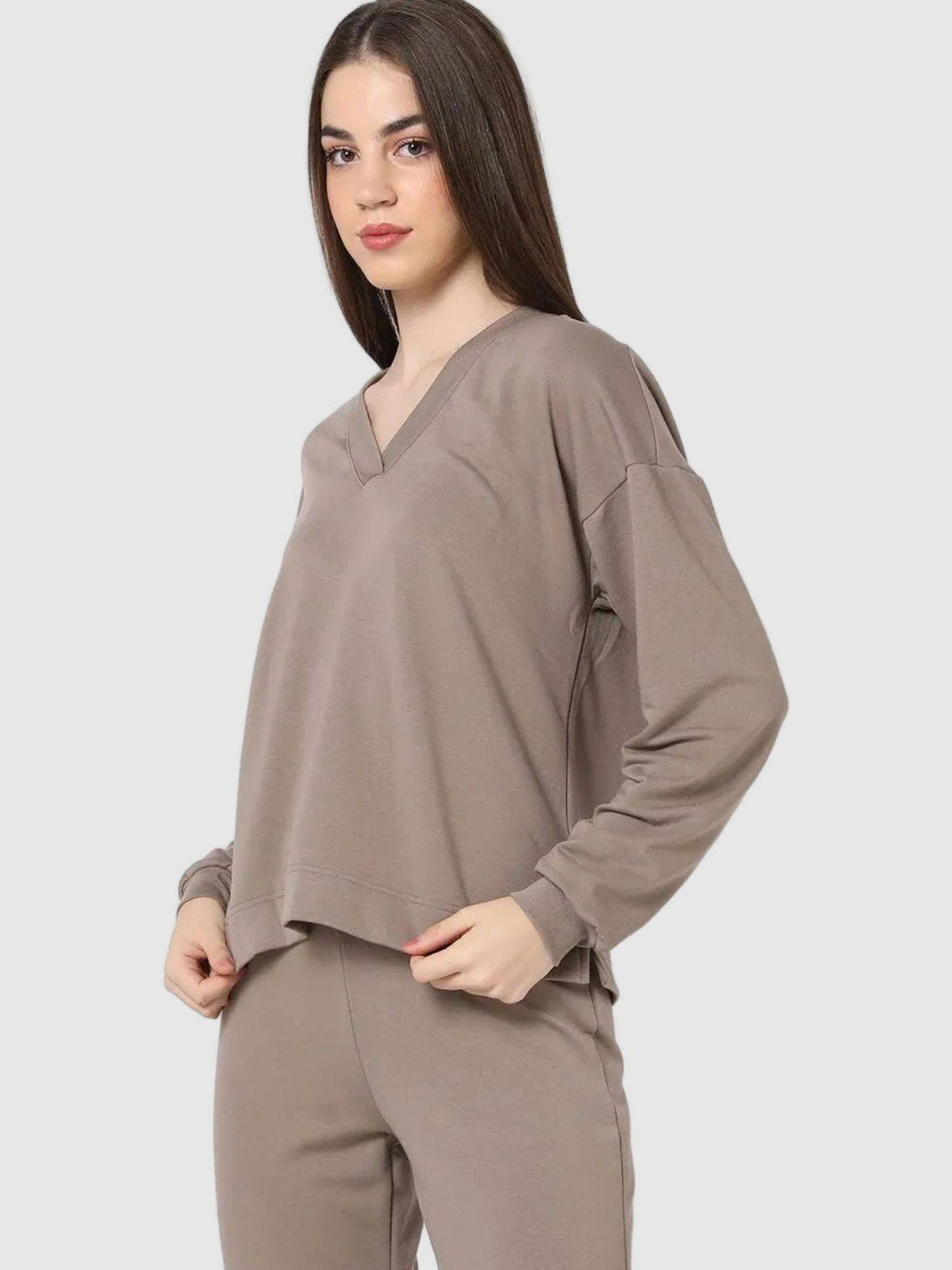 Women Knitted Brown Solid Sweatshirt | HD56 - view 5