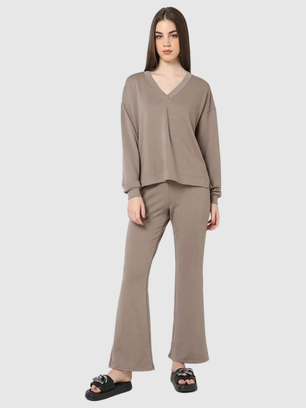 Women Knitted Brown Solid Sweatshirt | HD56 - view 6
