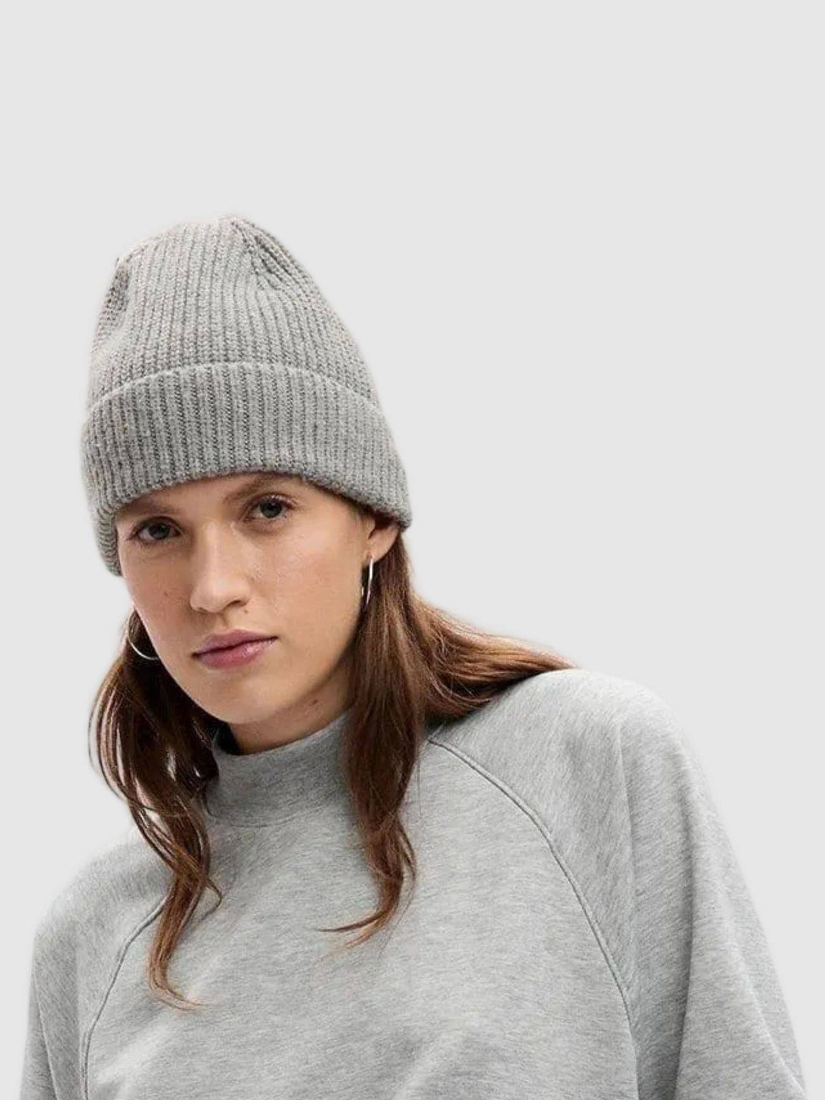 Women Knitted Grey Solid Sweatshirt | HD56 - view 3