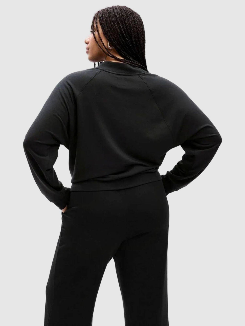 Women Knitted Black Solid Sweatshirt | HD56 - view 2