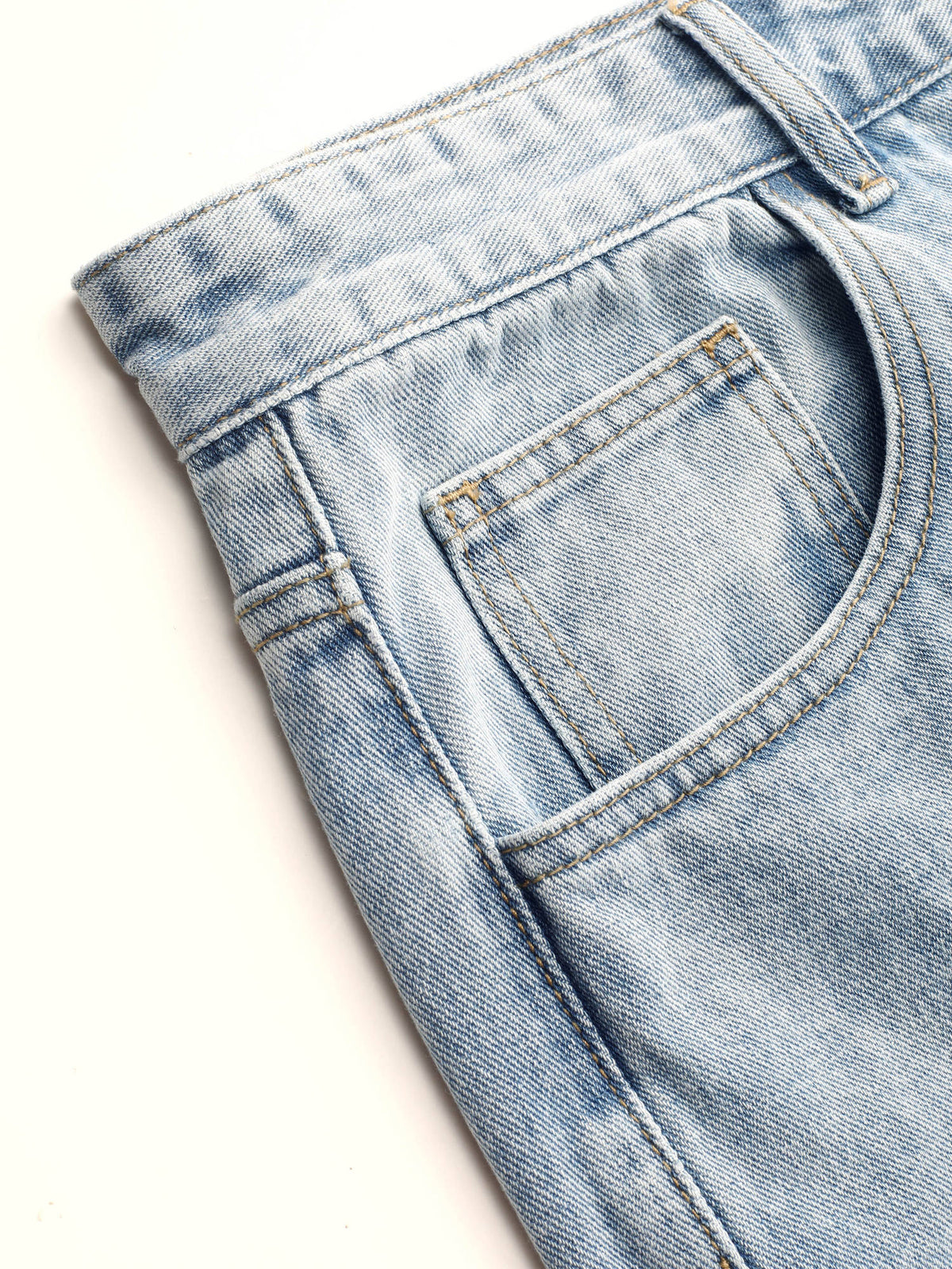 Denim Solid Women's High-Waist Wide-Leg Jeans Baby Blue | WL90 - view 7