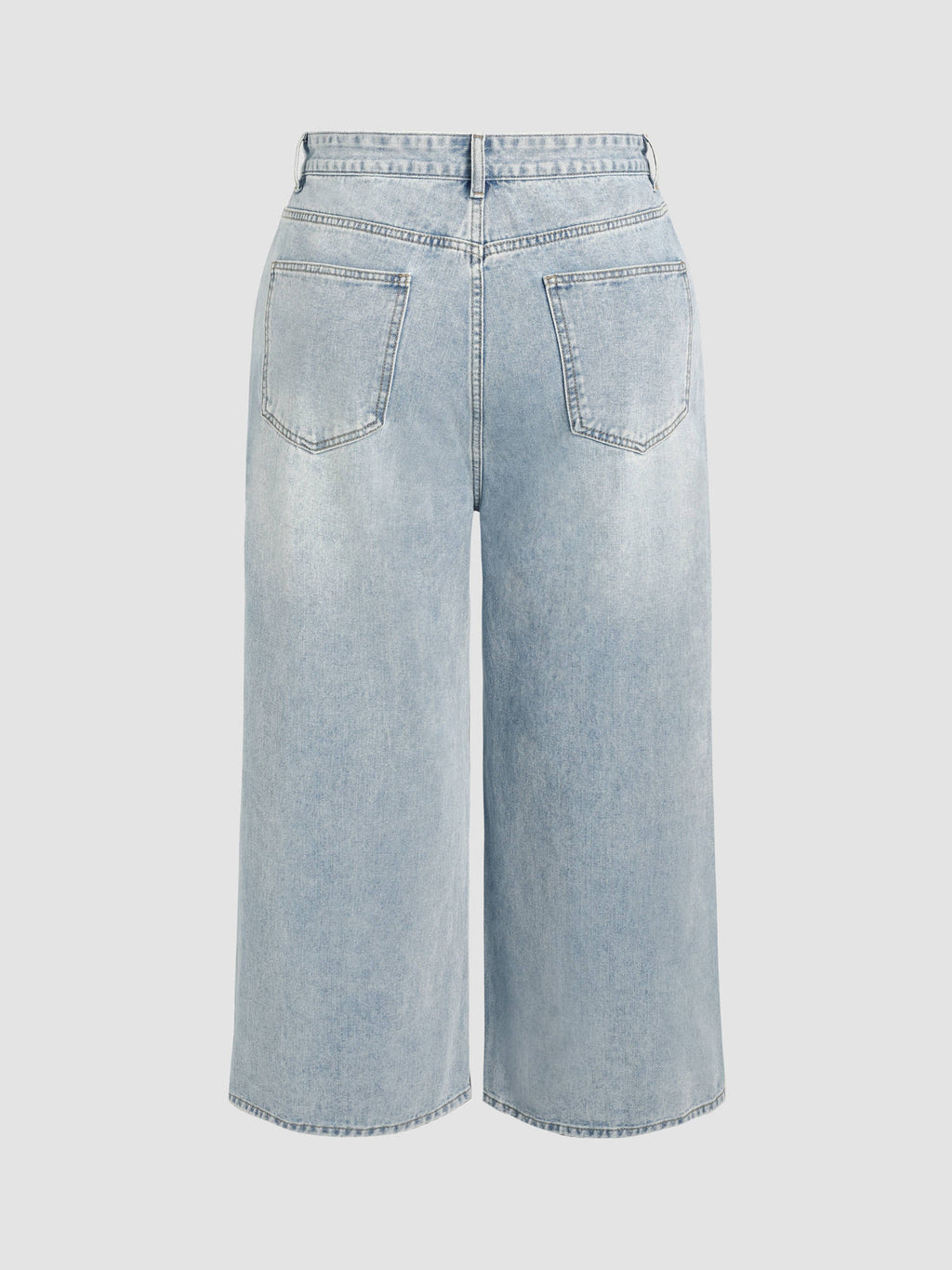 Denim Solid Women's High-Waist Wide-Leg Jeans Baby Blue | WL90 - view 9