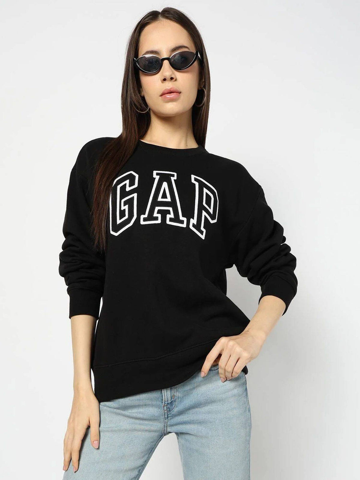 Black Women's Relaxed Fit Logo Sweatshirt | HD56 - view 1