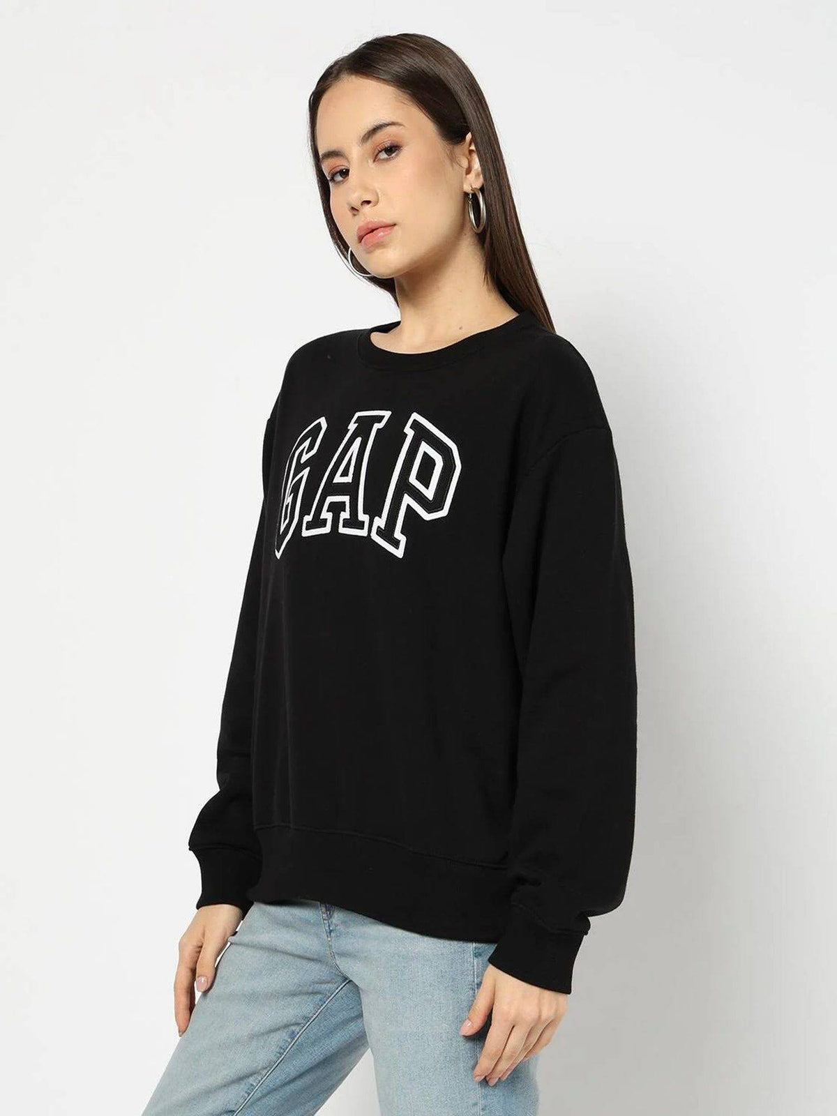 Black Women's Relaxed Fit Logo Sweatshirt | HD56 - view 3
