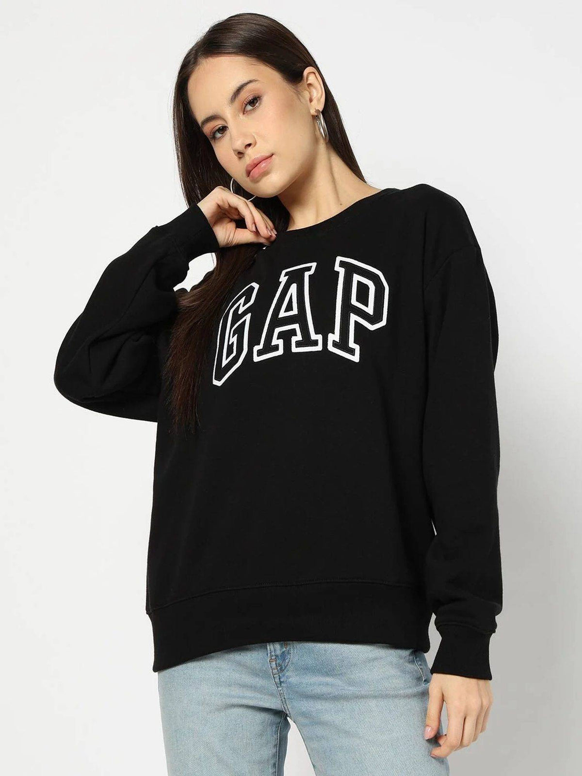 Black Women's Relaxed Fit Logo Sweatshirt | HD56 - view 5