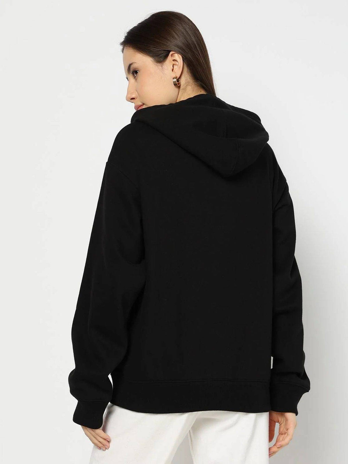 Black Women's Oversized Fit Logo Hoodie | HD56 - view 2