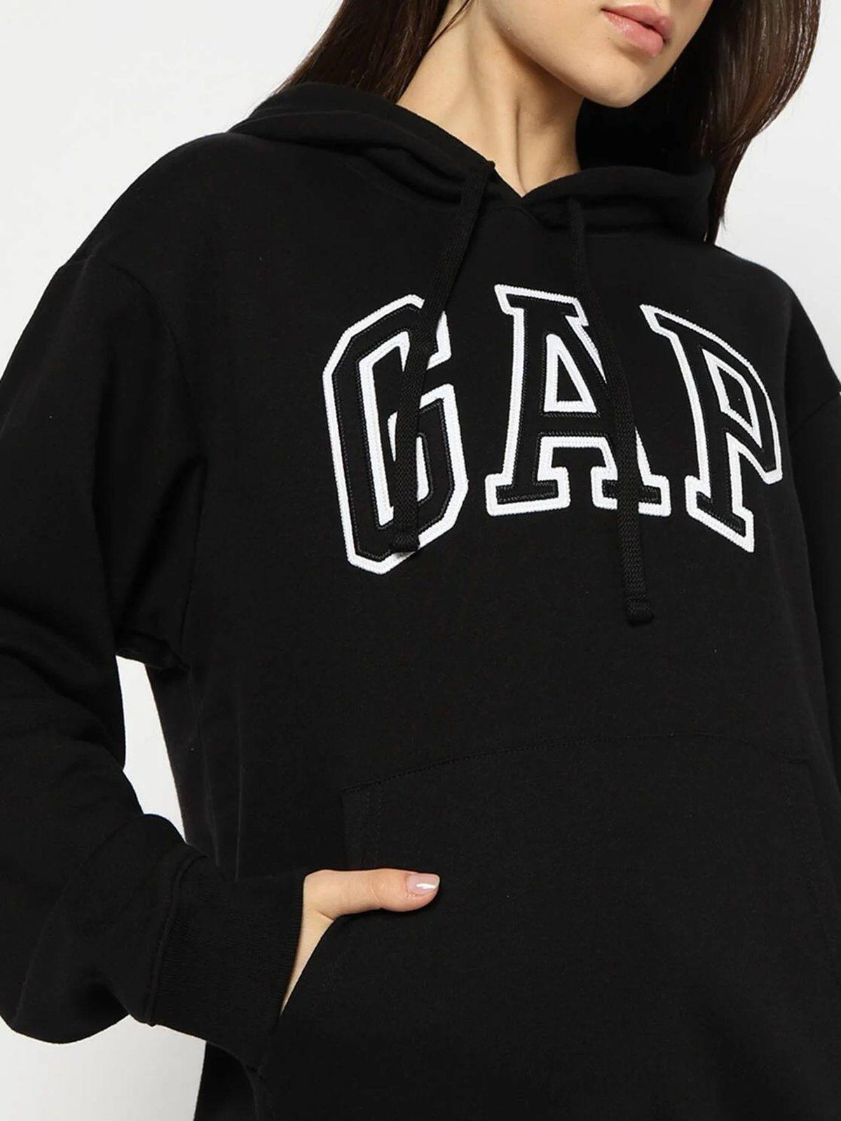 Black Women's Oversized Fit Logo Hoodie | HD56 - view 4