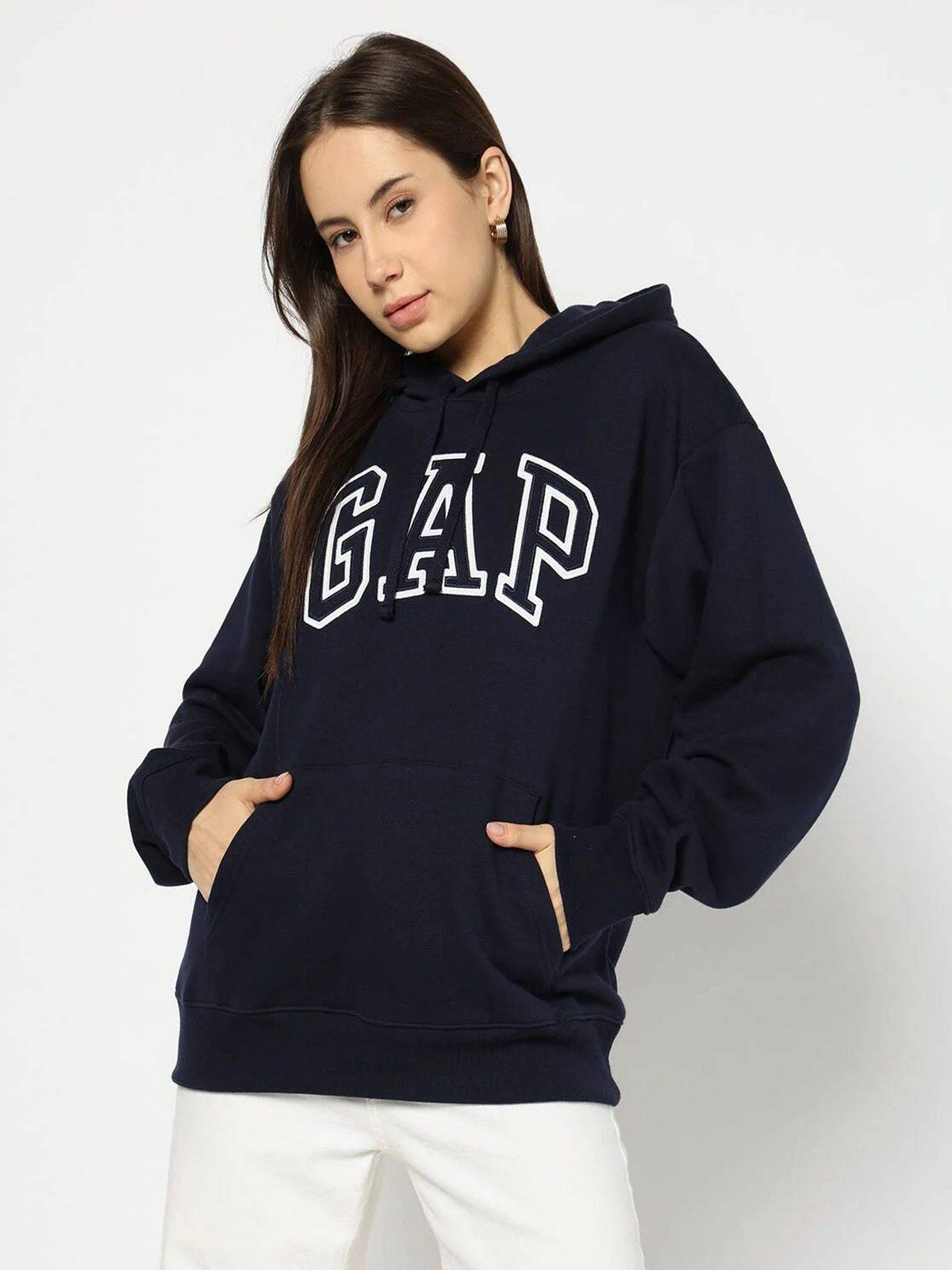 Black Women's Oversized Fit Logo Hoodie | HD56 - view 8