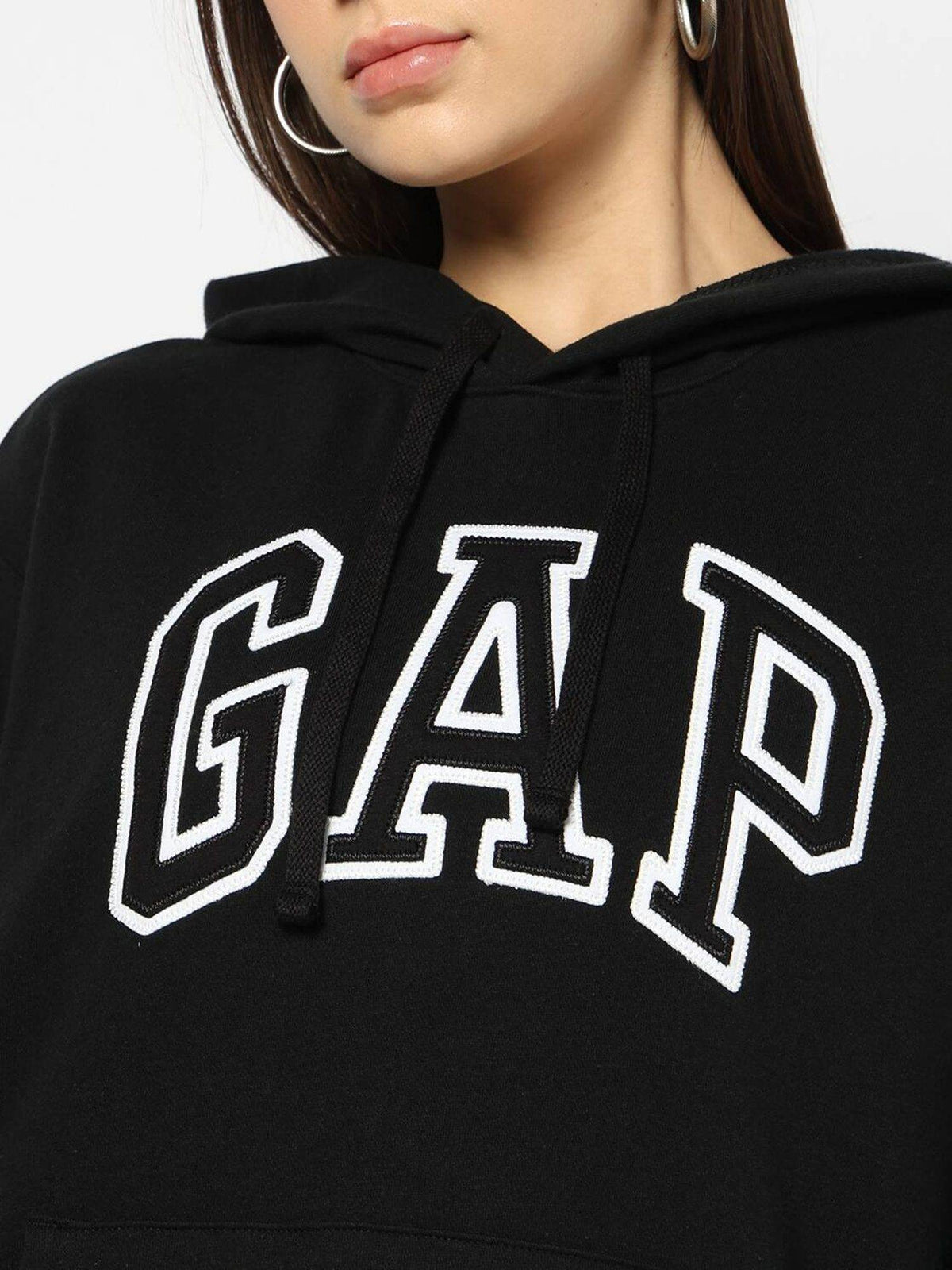 Black Women's Relaxed Fit Logo Hoodie | HD56 - view 4