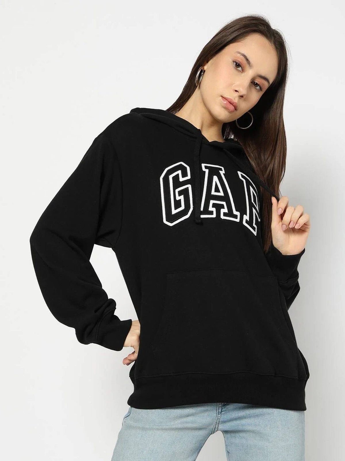Black Women's Relaxed Fit Logo Hoodie | HD56 - view 5