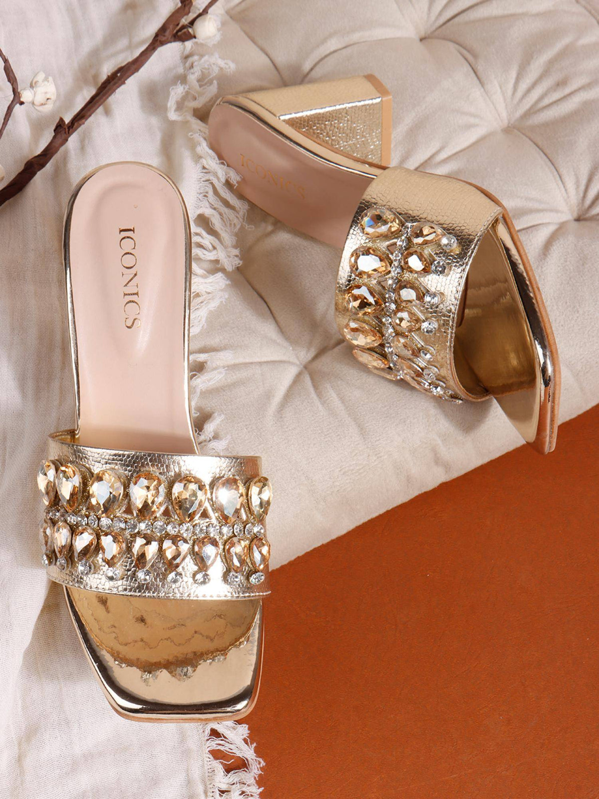 Women's Strappy Sandal Heels With Embellishments | H78 - view 4