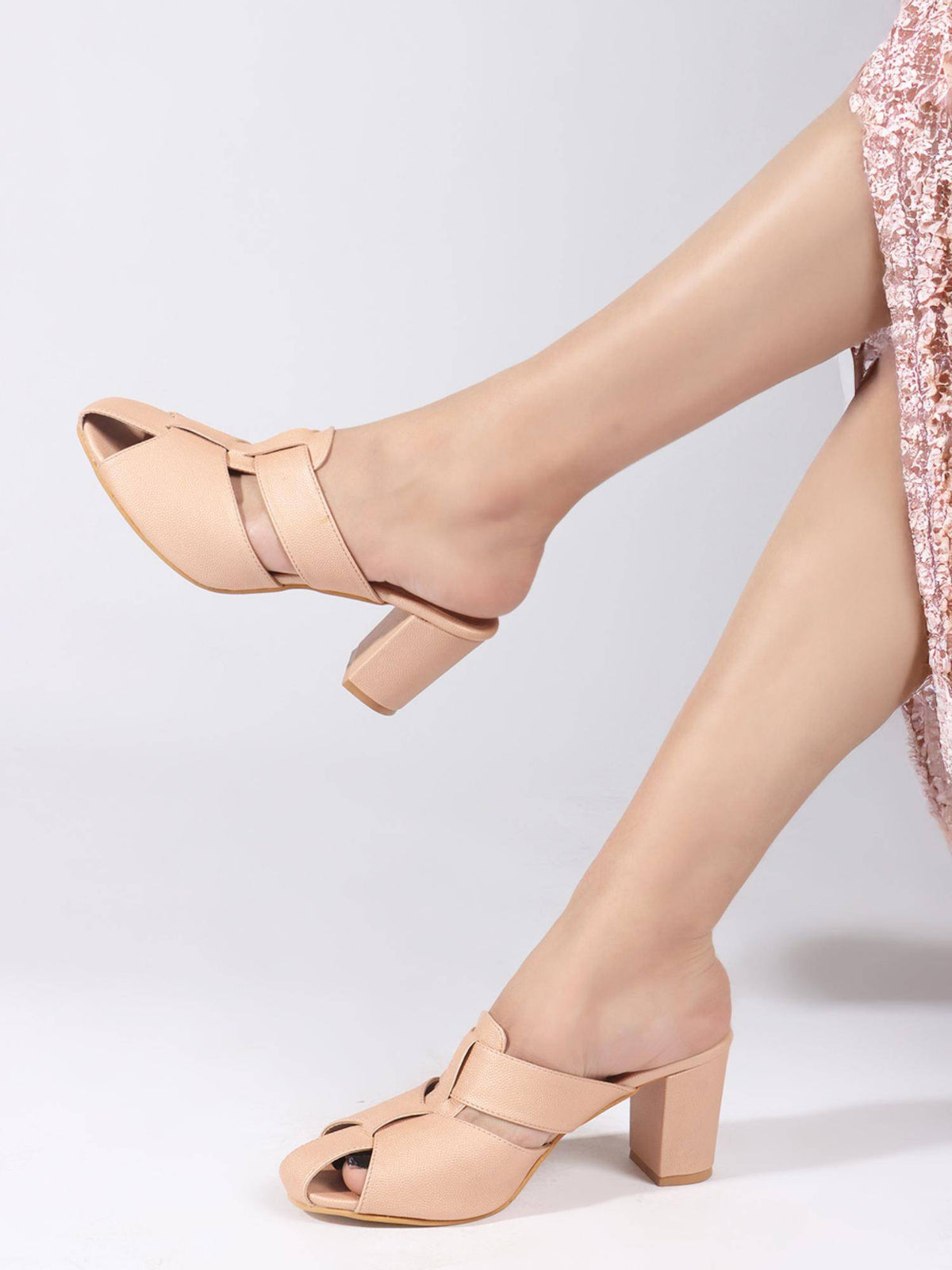 Women's Comfortable Style Woven Strap Block Heel | H78 - view 2