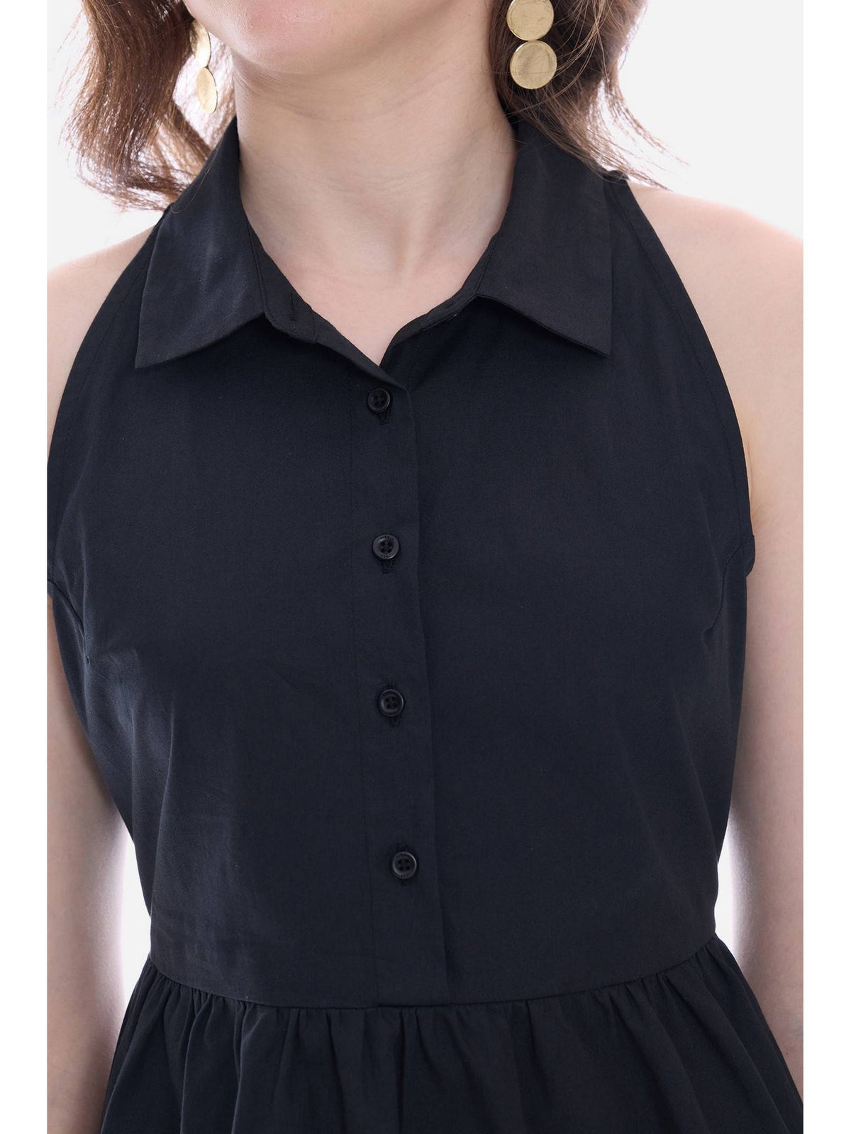 Green Collared Peplum Regular Casual Top | pt51 - view 12