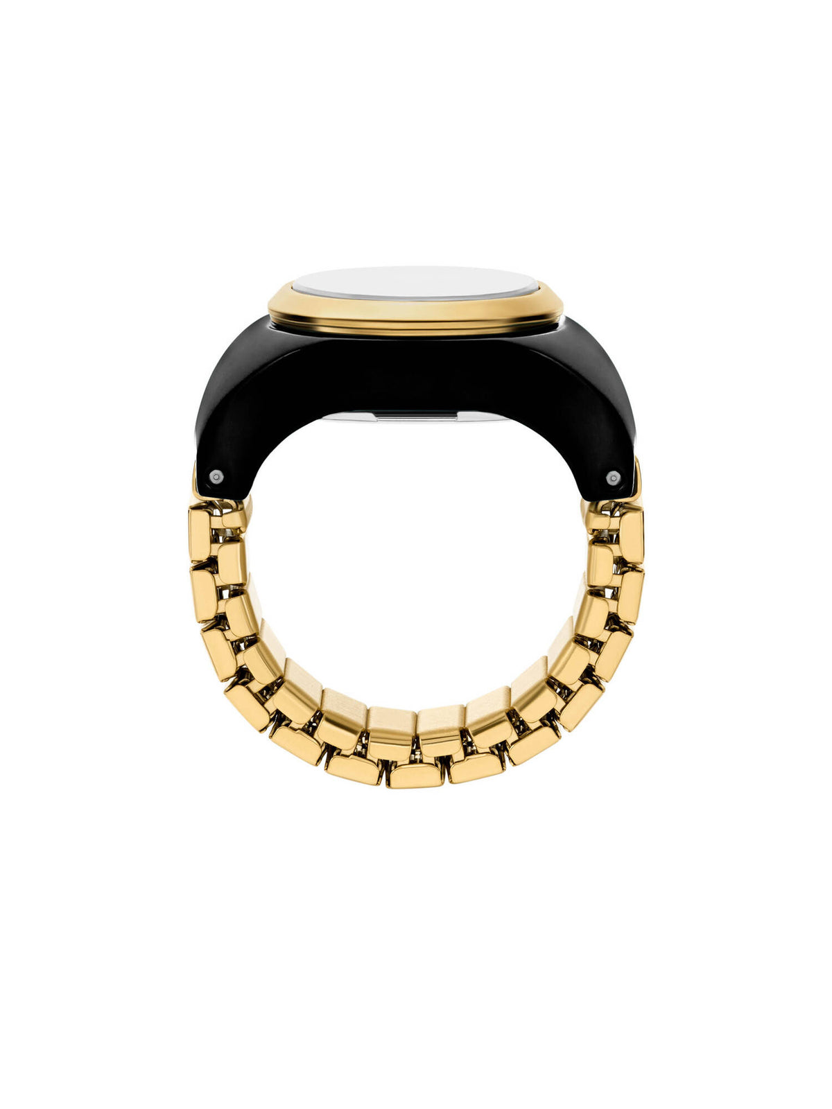 Black Quartz Analog Watch Ring (Es5413) | W92 - view 3