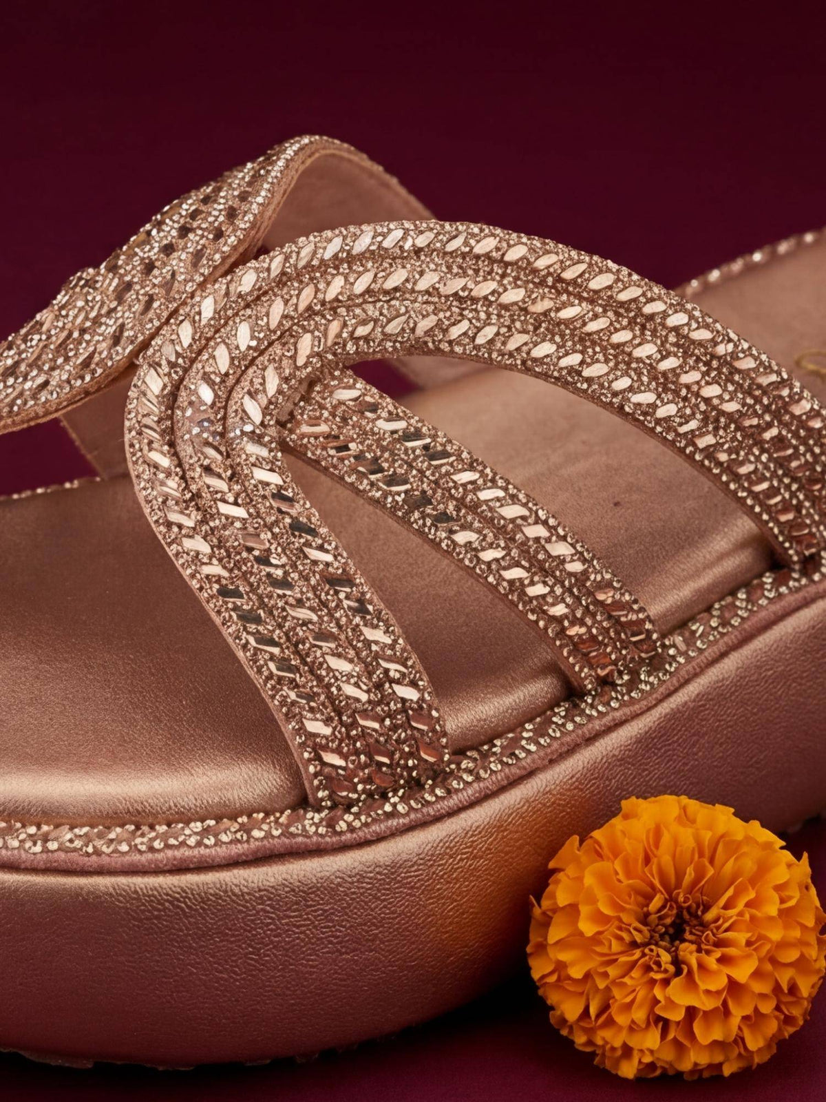 Heels Rose Gold Sandals | SD89 - view 3