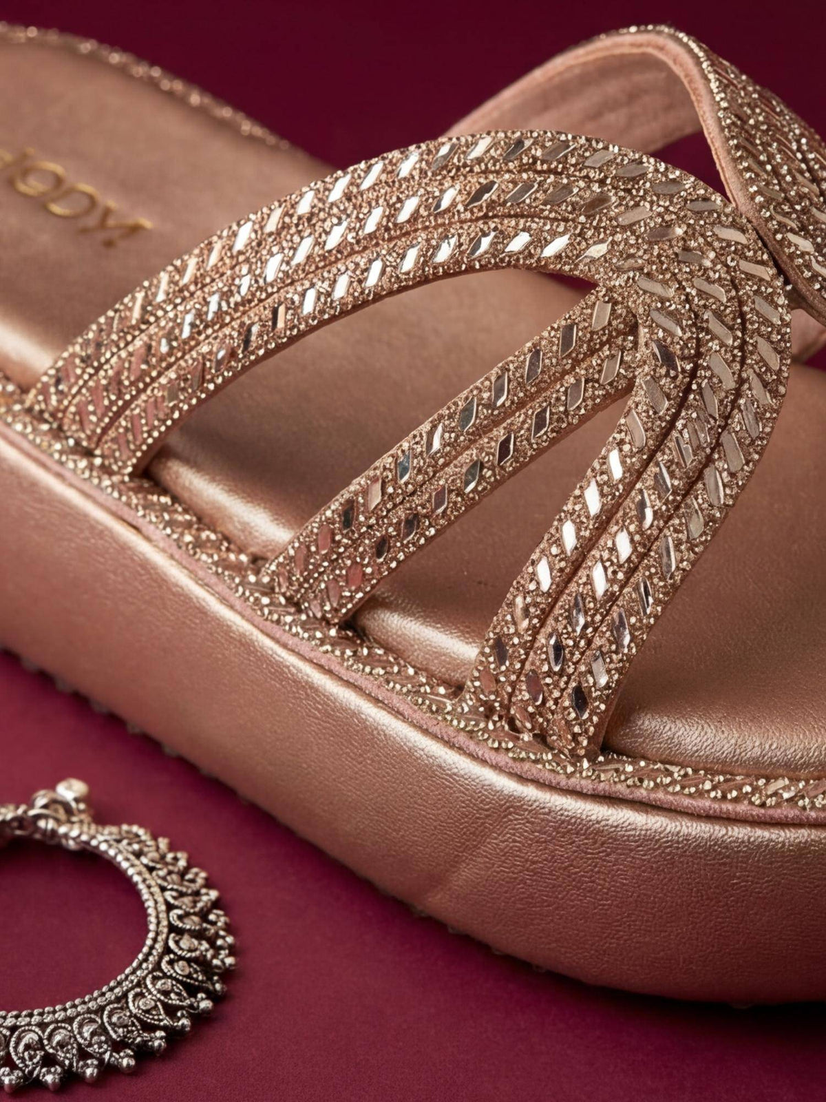 Heels Rose Gold Sandals | SD89 - view 6