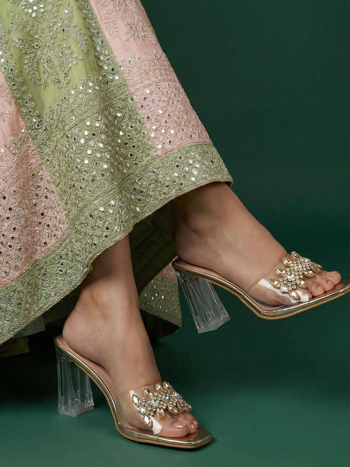 Heels Rose Gold Sandals | H78 - view 7