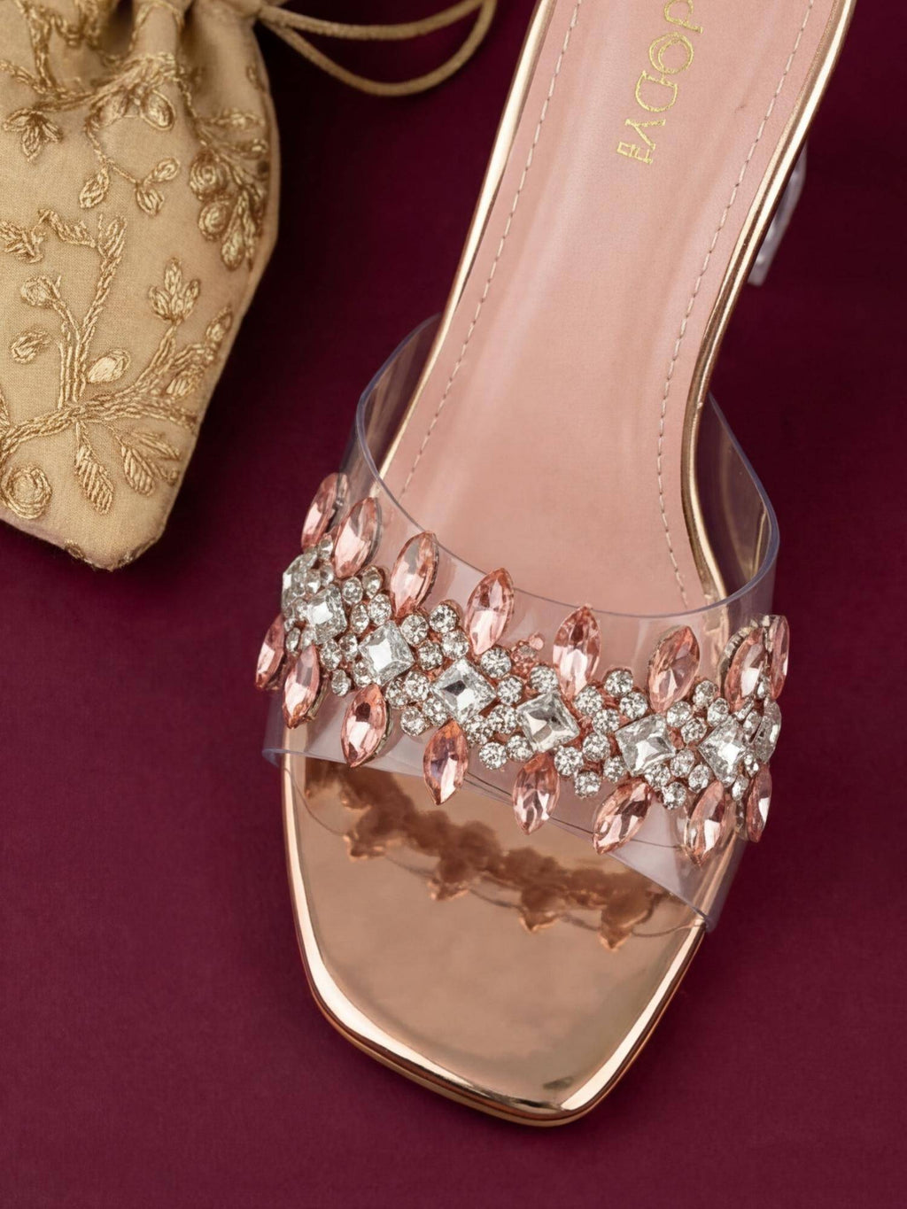 Heels Rose Gold Sandals | H78 - view 2